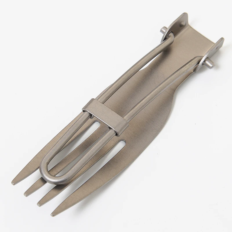 Ligero portátil Camping Picnic cubiertos nunca se oxida fuerte plegable de acero inoxidable cuchillo tenedor cuchara + bolsa de almacenamiento