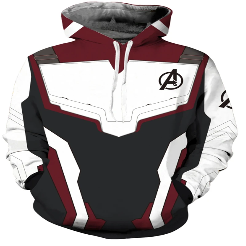 Avengers Endgame Cosplay Quantum Realm Costumes Sweatshirt Hoodie Jacket Captain Marvel Tech Hooded Superhero America Zipper