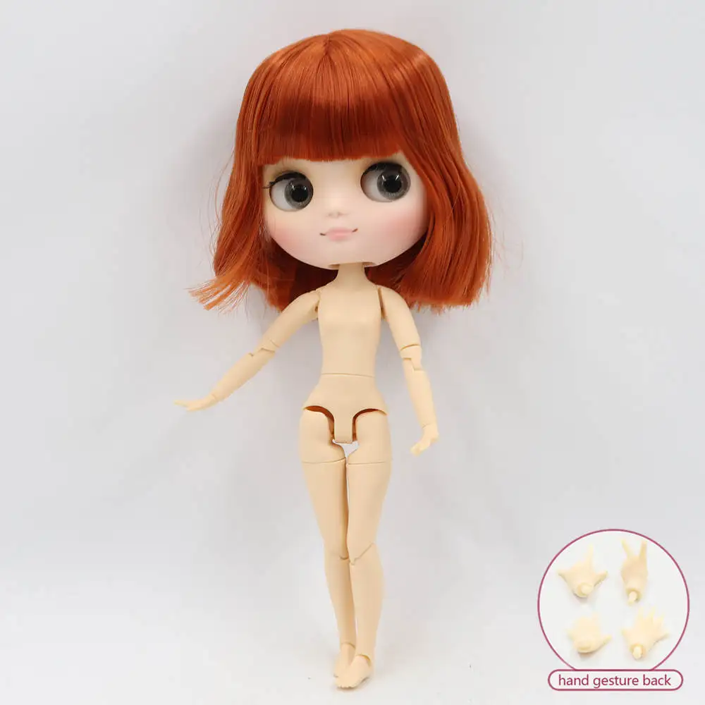 Middie blyth nude doll 20cm joint body Frosted or glossy face with makeup soft hair DIY toys gift with gestures 11