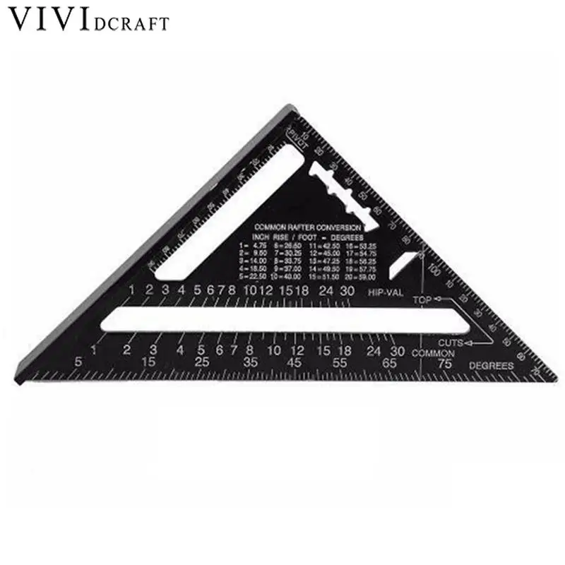 

Triangular Measuring Ruler Vividcraft Drafting Tools 7 Inch Metric Aluminum Alloy Speed Square Roofing Triangle Angle Protractor