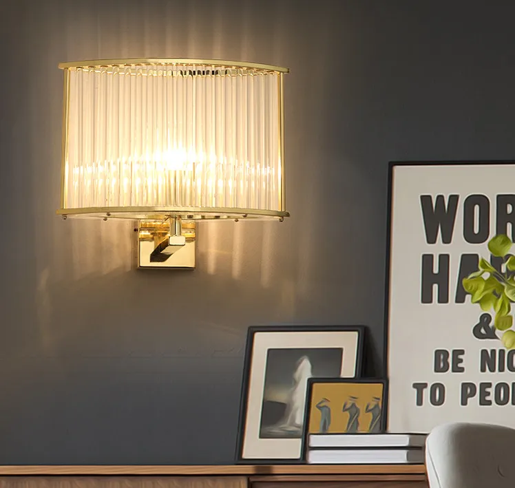 

Modern Square Crystal LED Wall Lamp Fashion Simple Cozy Aisle Stairs Bedroom Bedside Wall Light Free Shipping