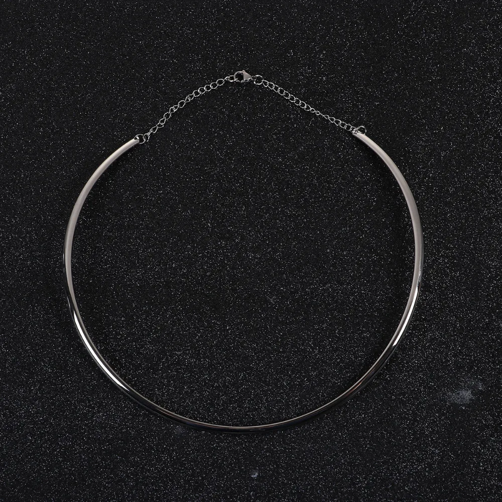304 Stainless Steel Collar Neck Round Circle Necklace U-shaped 48cm long 1 Piece