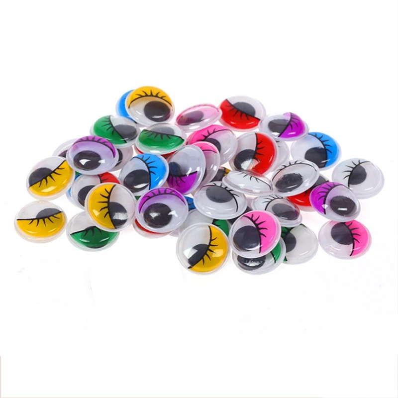 50pcslot Adhesive Active Eyes Colored Creative Hand-made DIY Craft Supplies Eyelashes Eyeball Stickers Clay Accessories (4)