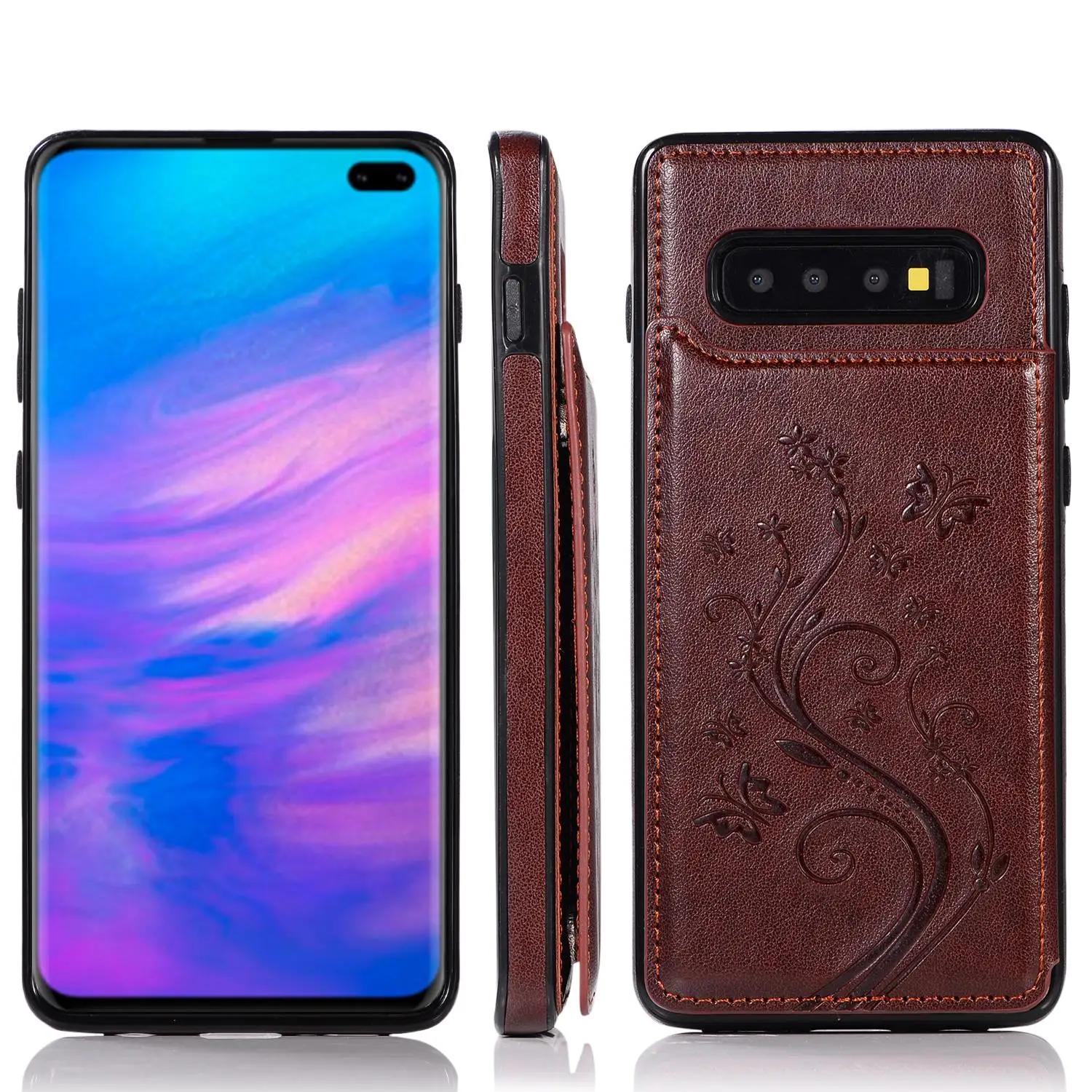 Роскошный чехол-портмоне для samsung Galaxy S10 Plus S10E Coque на Galaxy S9 S8 Plus S7 Note8/9 держатель для карт рельефный чехол из искусственной кожи