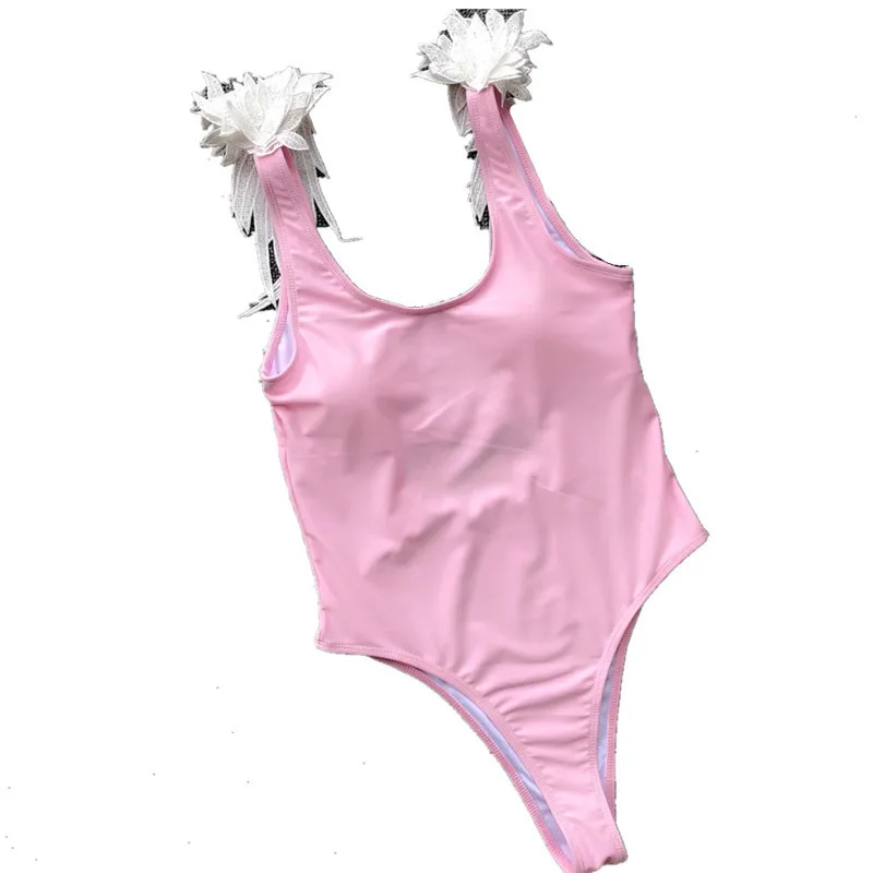 Купальник для мамы и дочки; одинаковые комплекты для семьи; пляжная одежда для мамы и дочки; купальный костюм с перьями и крыльями «Мама и я» - Цвет: pink