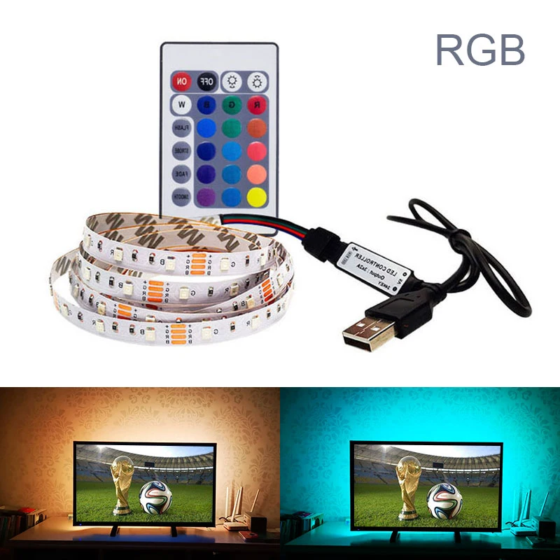 Гибкая светодиодная лента с USB-кабелем SMD 3528 2835 5 В 50 см 1 м 2 3 4 | Лампы и освещение