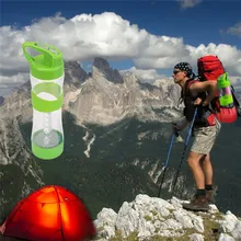 2 в 1 бутылка для воды с светодиодный свет Перезаряжаемые 4 режима освещения кемпинг Фонари безопасности и выживания Z0606