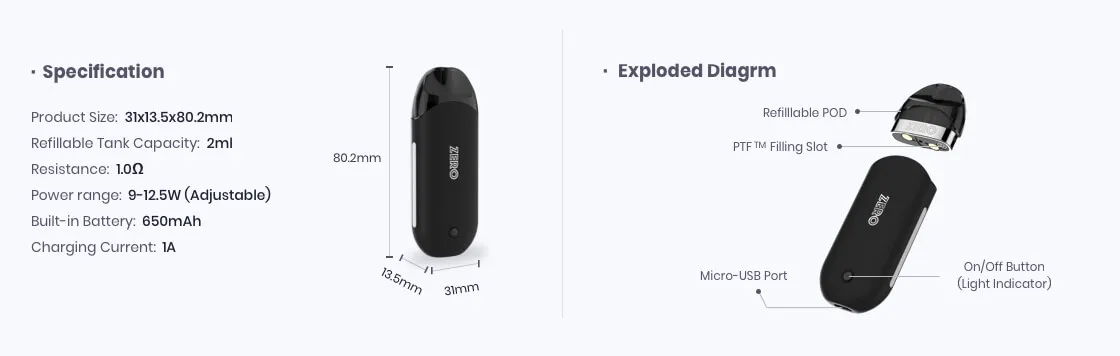 Vaporesso Renova Zero Vape Pod комплект электронной сигареты 2 мл бак 650 мАч встроенный аккумулятор стартер AIO Vape Kit VS JUSTFOG MINIFIT Pod kit