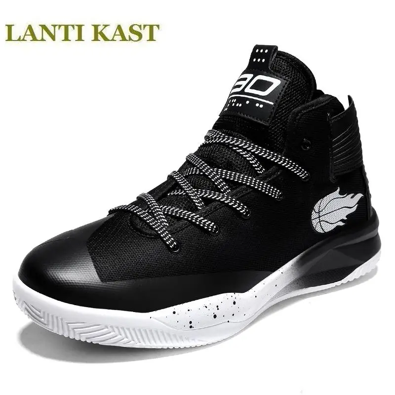 Adolescentes hombres Baloncesto alto-Top Sneakers antideslizante Baloncesto al aire libre transpirable Zapatillas De Baloncesto