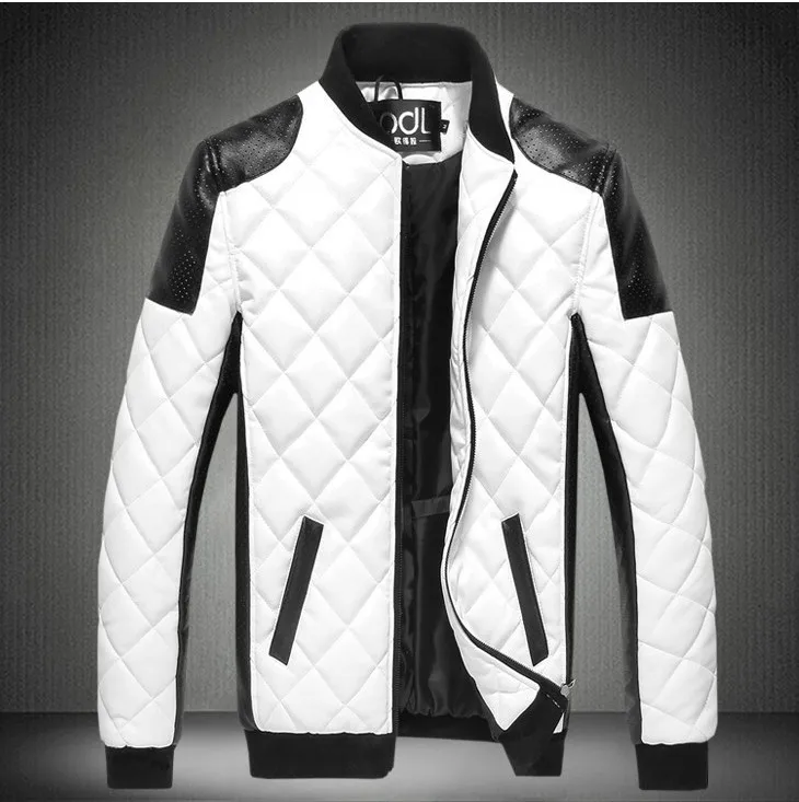 

BOO 2019 men 's clothing of water washing leather fashion diamond, A leather jacket Big yards warm spell color leather