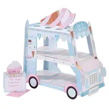 Креативная бумажная машинка в форме подставка для тортов на день рождения мороженое автомобиль образный дисплей стенд конфеты Кондитерские стойки держатель для кексов Прямая поставка
