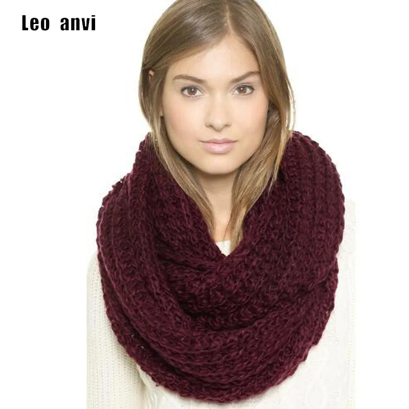 Leo anvi вязаный шарф бесконечность толстые зимние шарфы для женщин модные согревающие Красочные унисекс узор труба кольцо шарф для мужчин