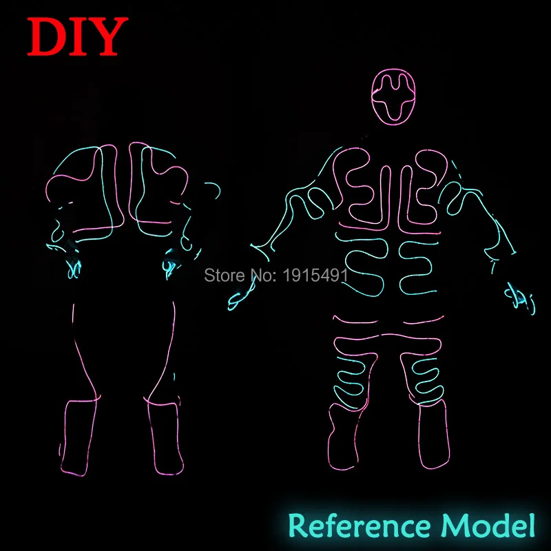 

Neon Led Strip American Got Talent Show Style Suit Light Up Fluorescent Performance Costume as Role Play Fancy Dress Accessory