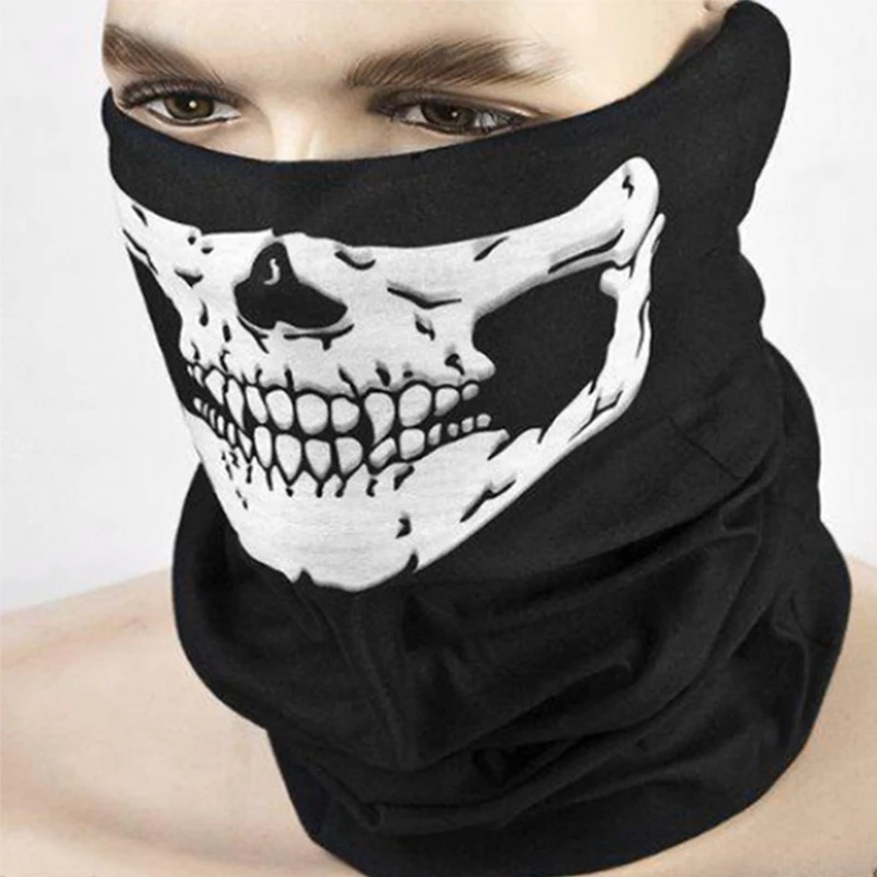 

Skull Printed Mask Face Shield Female Male Motorcycle Cycling Bandana Multi Use Headband Neck Warmer Magic Fishing Head Scarf