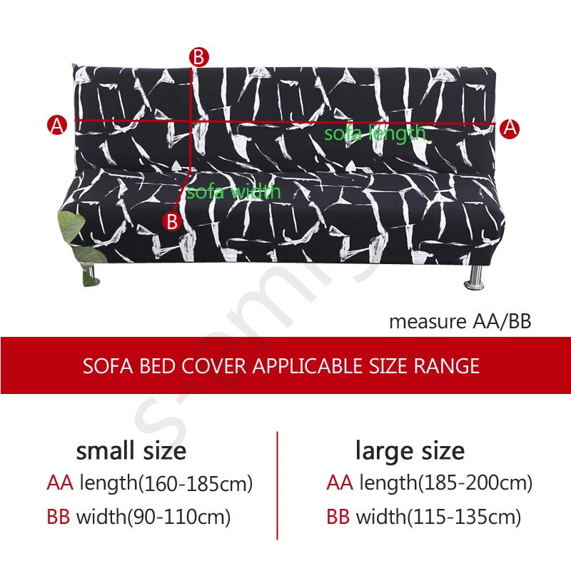 plush folding sofa bed cover velvet thick slipcover case for armless sofa bed sheet Couch cover Elastic Futon Cover winter 2