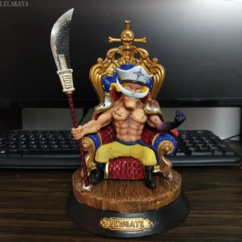 

22cm Anime Action Figure One Piece GK Edward Newgate Sitting Chair Ver Model PVC Gift Collectible Four Emperors White Beard Doll