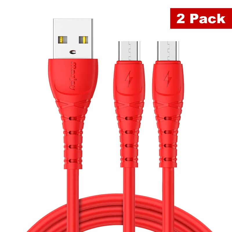 Marjay 2.4A Micro USB кабель Быстрая зарядка для samsung S7 Android мобильный телефон usb зарядка для Xiaomi Redmi Note 5 Pro Kable - Цвет: 2 Red USB Cable