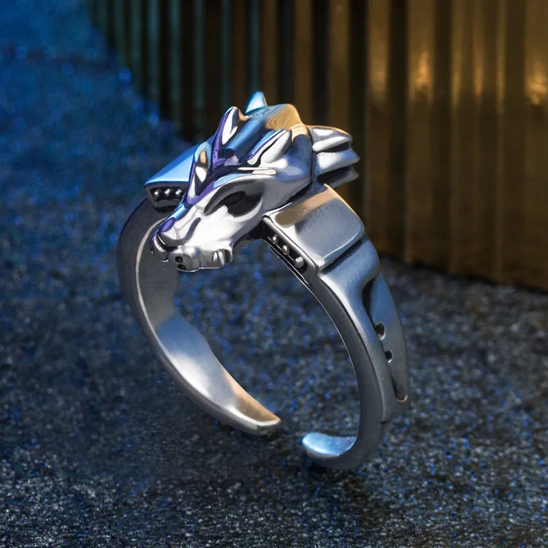 

Anime Digimon Adventure Garurumon Ring 925 Sterling Silver 15th Anniversary