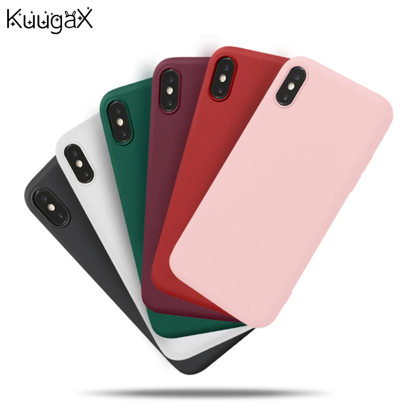 

KuugaX Candy Silicone Case Candy Color TPU Rubber Silicone For Iphone 6 6Plus 6s 6sPlus Matte Case IPhone X 8 7 7Plus Phone Bag