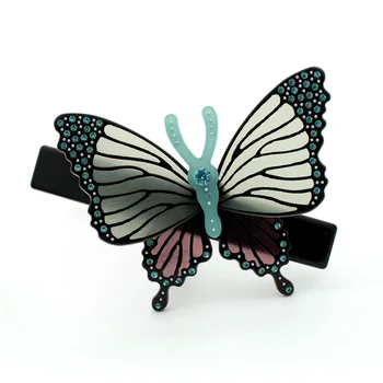 

2pcs Butterfly Hair Barrettes - Alexander Rhinestone Hair Clips for Women - Acetate Hair Accessory Ornament - Barrette Wedding
