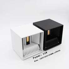 Наружное настенное крепление Водонепроницаемый IP65 20 Вт Asway вращающийся алюминиевый садовый светильник с крышкой вверх/вниз настенные светильники светодиодные 100-240 V черный, белый цвет