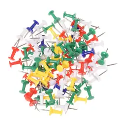 HOT-100pcs цветные толкатели металлические палочки для большого пальца карта рисунок нажимные булавки ремесла офисные аксессуары школьные