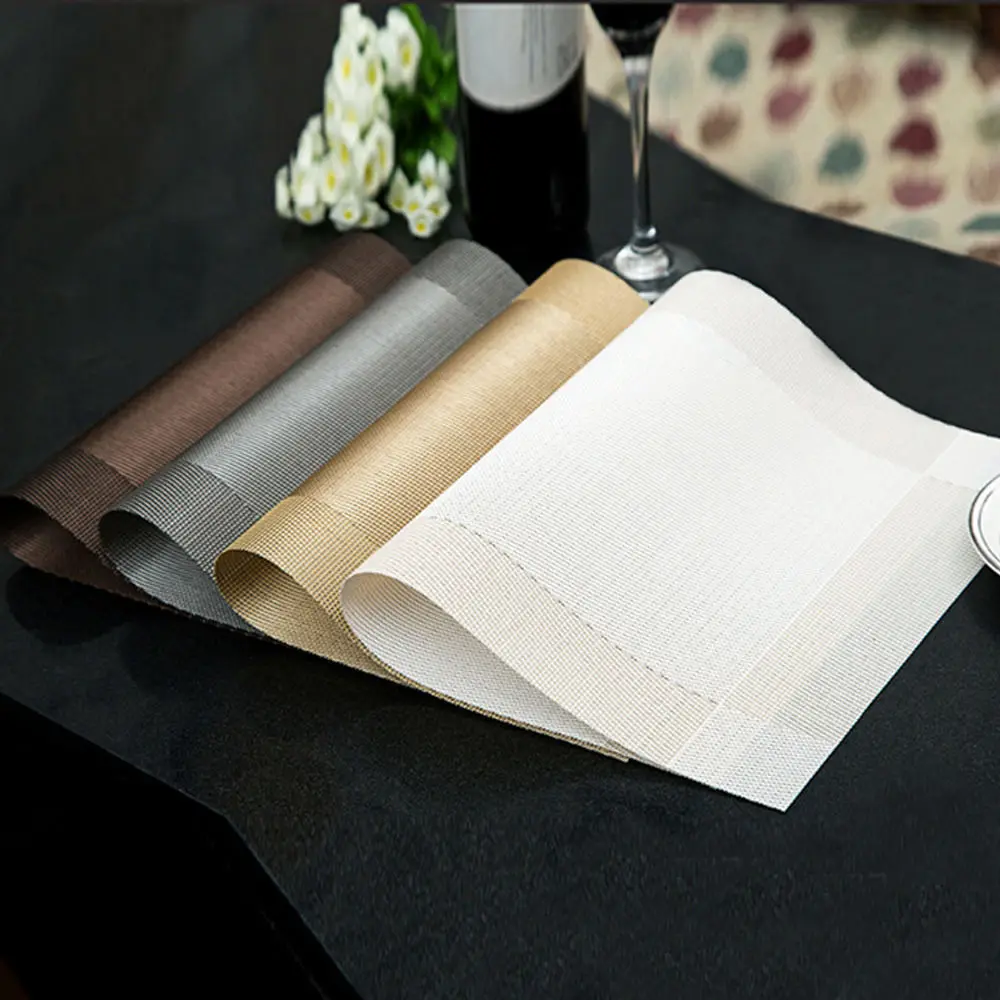

6PCS PVC Insulation Bowl Table Mat Placemats Dining Pad Western Coaster Kitchen accessories 4 Colors
