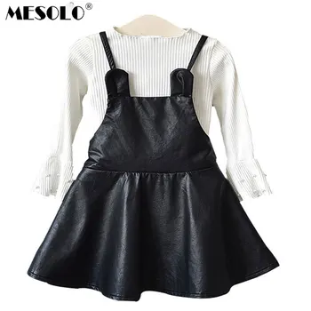 

MESOLO new fund of 2018 autumn children's clothing baby sling two-piece render of the PU leather unlined upper garment