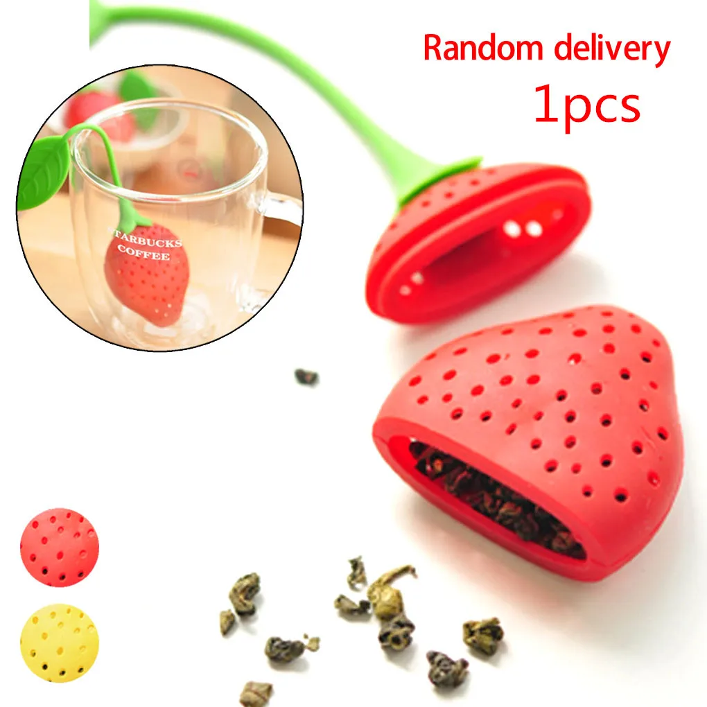 

Hot silicone Strawberry Loose Tea Leaf Strainer Herbal Spice Infuser Filter Diffuser 1PCS