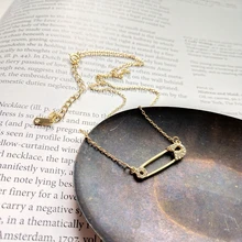 LouLeur 925 стерлингового серебра мозаичный Циркон булавка, кулон ожерелье золото Мода дикая креативность ожерелье для женщин ювелирные изделия для очарования