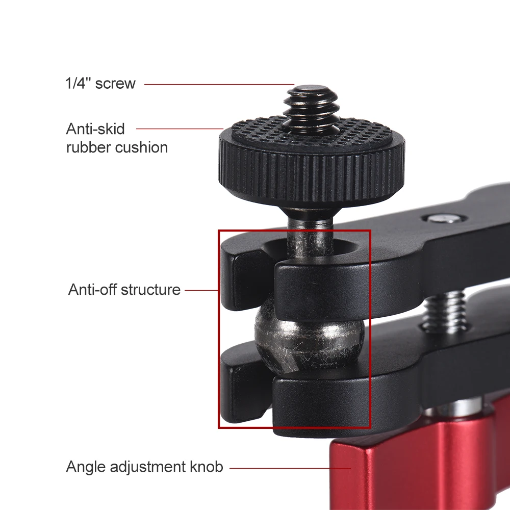 Andoer шарнирное крепление для монитора с двумя шариковыми головками+ 1/" винт для полевого монитора камеры светодиодный светильник для камеры