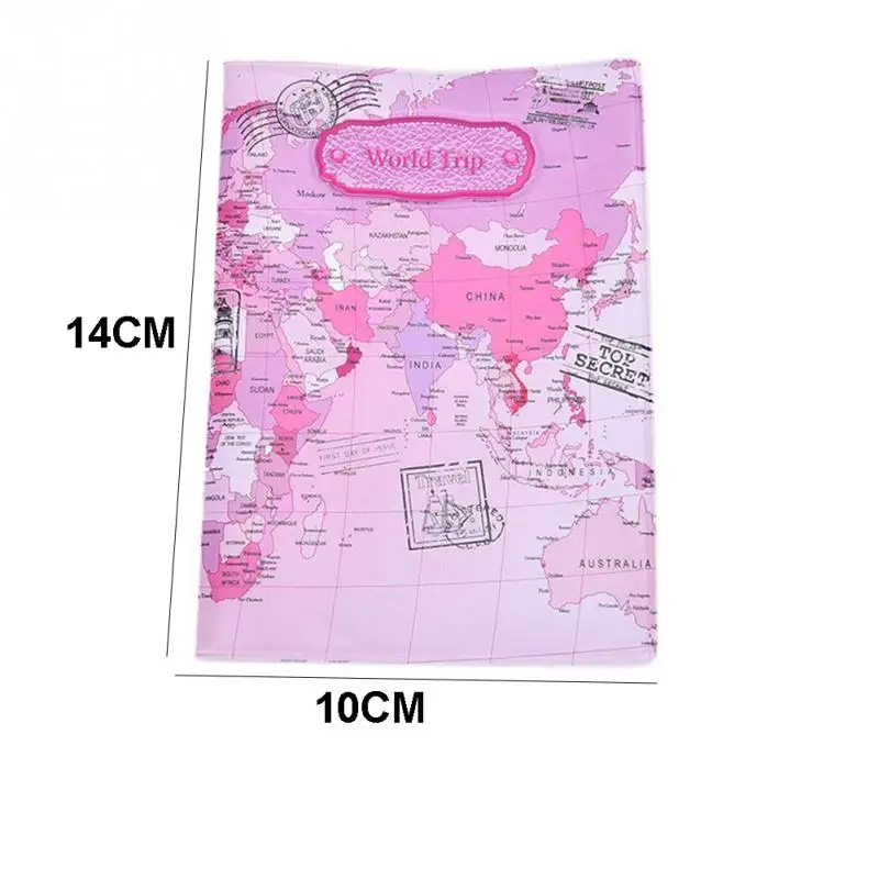 Горячая Распродажа, Карта мира, дорожная Обложка для паспорта, ПВХ держатель, Обложка для паспорта, чехол, брендовая Обложка для паспорта, папка для документов, сумка - Цвет: pink