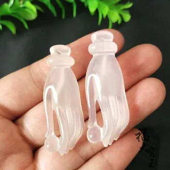 

Natural ice jade hand Pendant Necklace sweater chain. Free Delivery