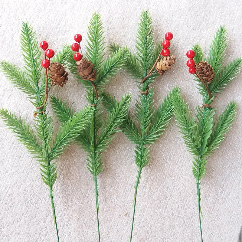 5pcs Mini Christmas Tree Decoration Party Supplies 5-claw Plastic Simulation Pine Needle Artificial Plant | Дом и сад
