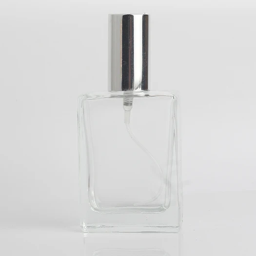 Jxcaih 1 шт., розничная, 30 мл, квадратная стеклянная бутылка-спрей для духов, многоразовая бутылка, Золотая и серебристая прозрачная бутылка - Цвет: Серебристый
