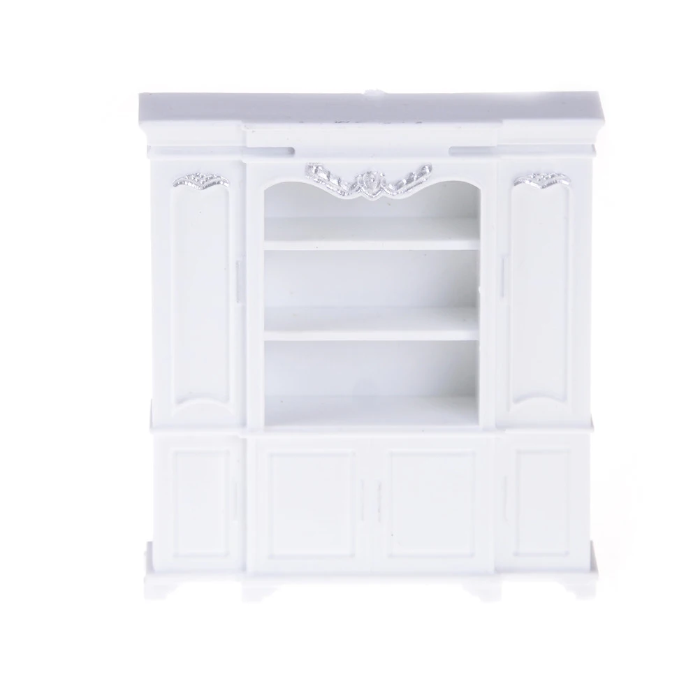 

2019 Newest Dollhouse Miniature Furniture Multifunction Plastic Cabinet Bookcase White 60*20*67mm