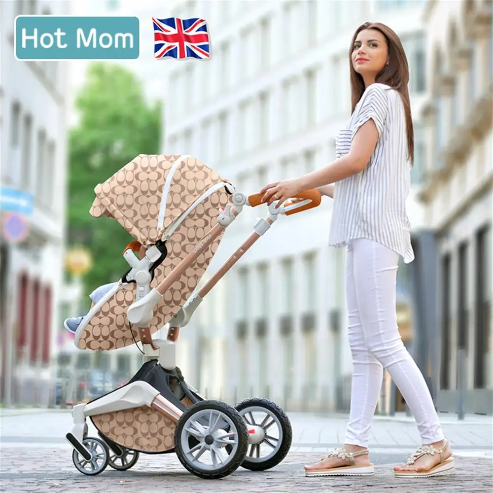 Hotmom Роскошная Коляска 2 в 1, детская коляска, детская коляска, автомобиль hadnd, амортизаторы, автомобильный зонт, двусторонний