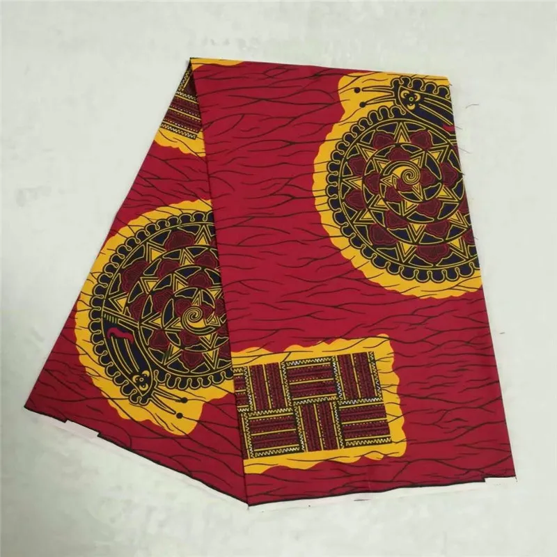 

wax fabric on sales 2019Guaranteed real red prints wax 100%polyester nigeria fabric 6yards/lot For DIY Men's Sewing F93-24