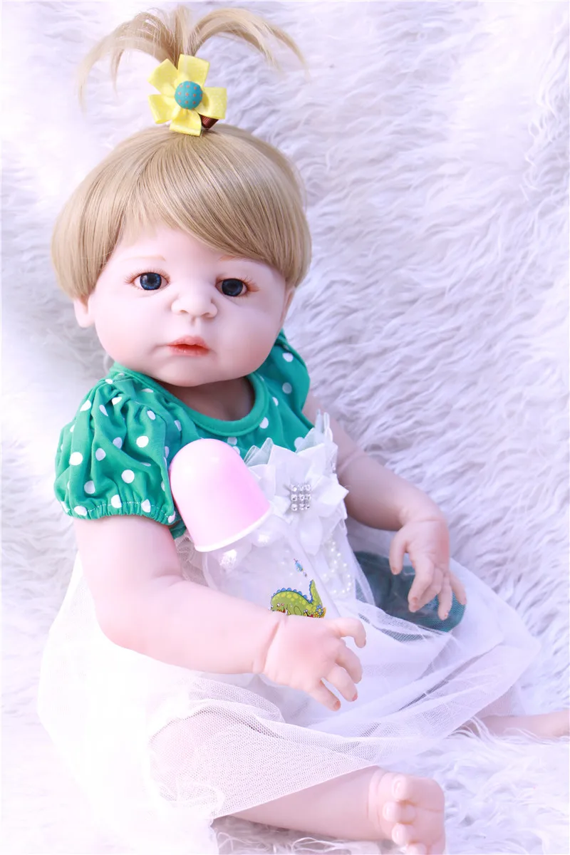23 'ཱུ см полная силиконовая кукла Reborn Girl детские игрушки реалистичные куклы на