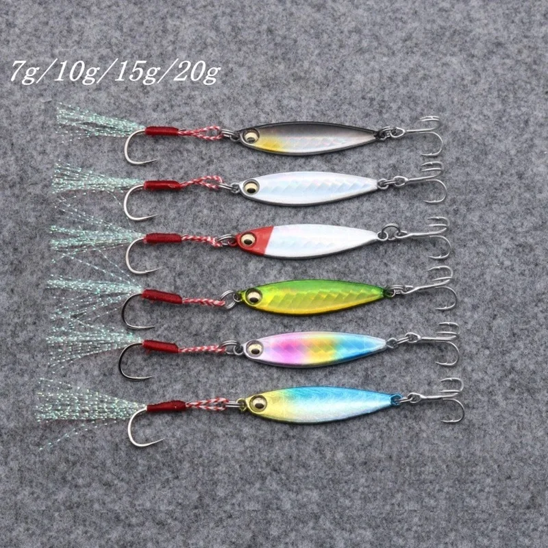 HOT NEW 7g 10g 15g 20g fishing spoon spinnerbait metal lure tuna lures glow in the dark fishing tackle lead minnow jigging pesca
