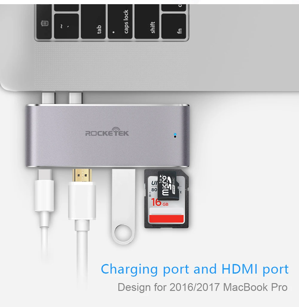 Rocketek multi Тип usb c 3,0 концентратор порты и разъёмы HDMI К 4 к адаптер splitter с SD TF Card Reader для MacBook pro портативных ПК интимные аксессуары