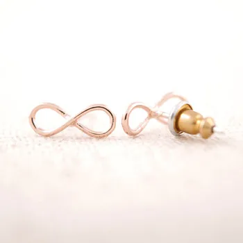 

SMJEL New Fashion Small Infinity Earrings for Women oorbellen Cute Simple Eight Stud Earrings Pendientes mujer moda S005