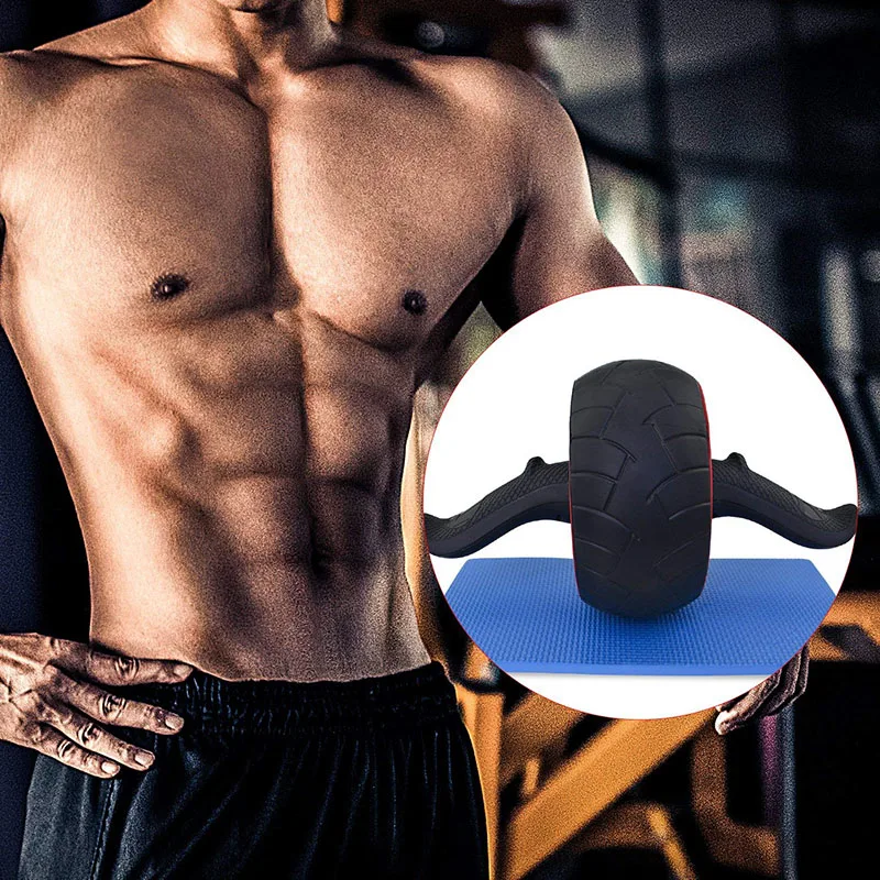 الجسم بناء AB الأسطوانة عجلة اللياقة البدنية الجمنازيوم المعدات ممارسة Abs قوة التدريب سهلة قبضة مقابض البطن آلة تجريب