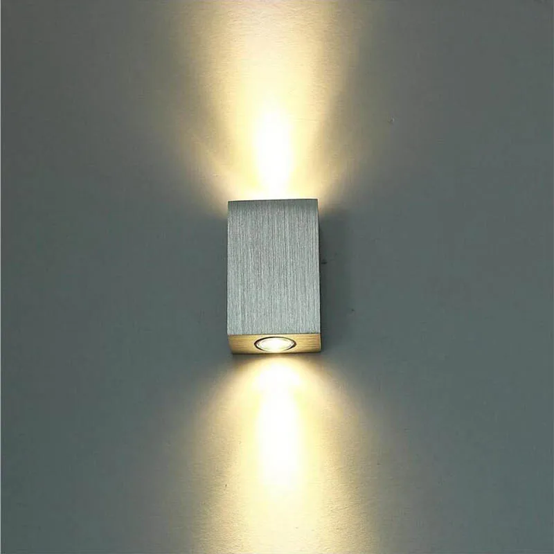 

2w 4w Square Wall Lamp Mordern Simple LEDS Led Up and down illumination hotel LED Wall Light White/Warm White Wall Mounted