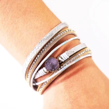

17IF Vintage Multiple Layers Leather Bracelets For Women Men New Simulated Pearl Fashion Charms Bracelet Femme Statement Jewelry