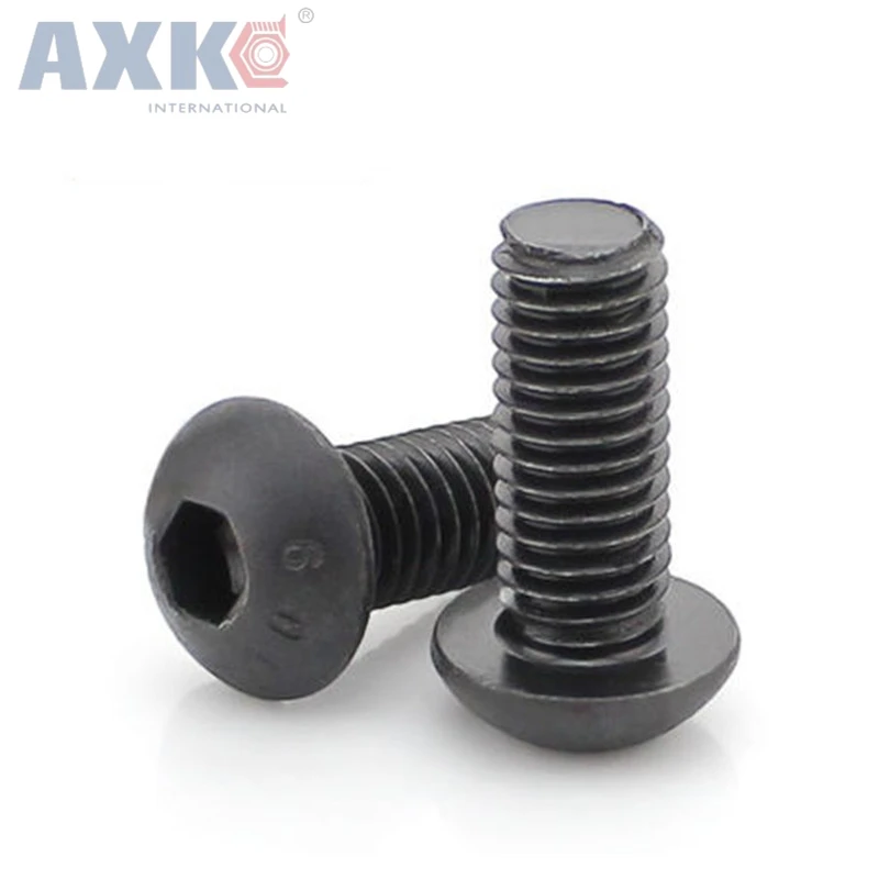 AXK 40 шт. M2 M3 M4 ISO7380 сплав Сталь 10 9 уровень черный шестигранником кнопку Колпачковая