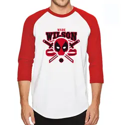 Мода Хип-хоп брендовая одежда с круглым вырезом с рукавом три четверти футболка 2018 Лето реглан Camisetas мужчины мертвых бассейн Топы