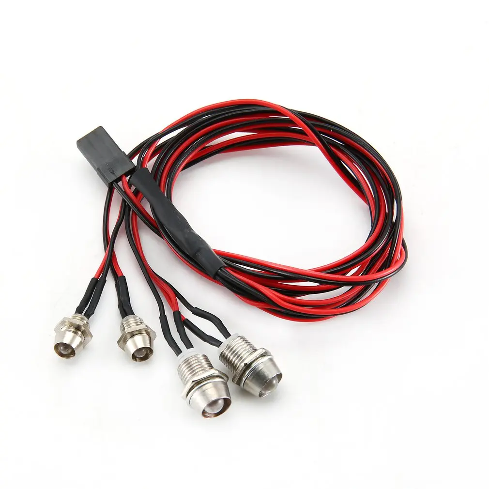 

4 Lights 70cm Lenght RC LED Night Headlamps Headlights 3/5mm LED Light for RC Car NSV775 Model Drift Crawler