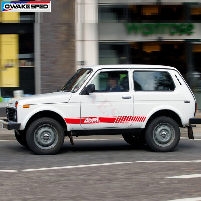 Наклейка на дверь и боковую юбку гоночного автомобиля для LADA NIVA 4X4 Стайлинг