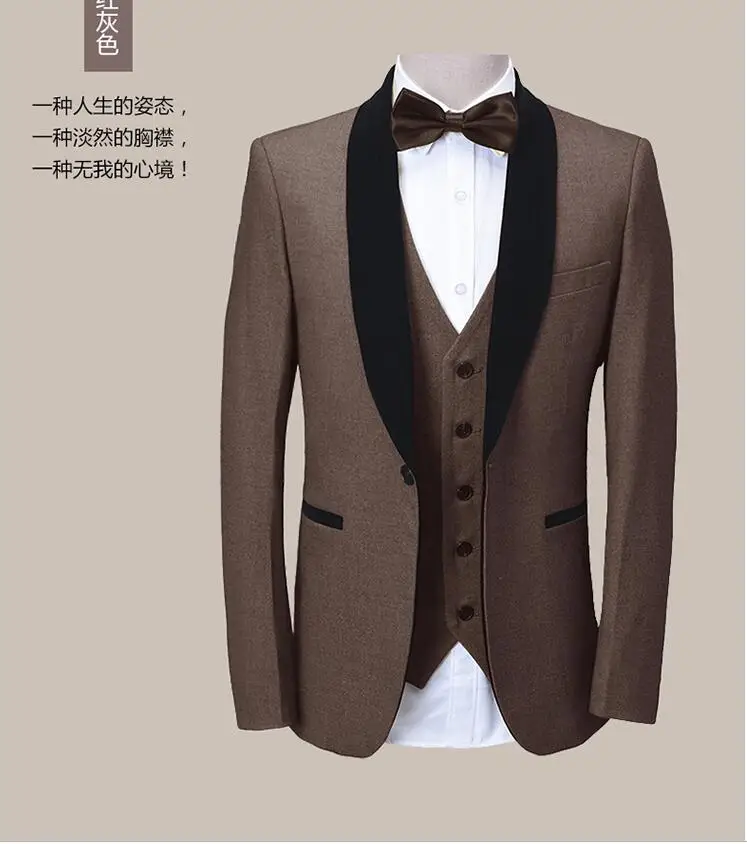 2 Мужской костюм блейзеры сценическая одежда Slim Fit Жених смокинги мужские термокомплекты Masculino мужские свадебные костюмы для мужчин Выпускной из 3 предметов - Цвет: 2